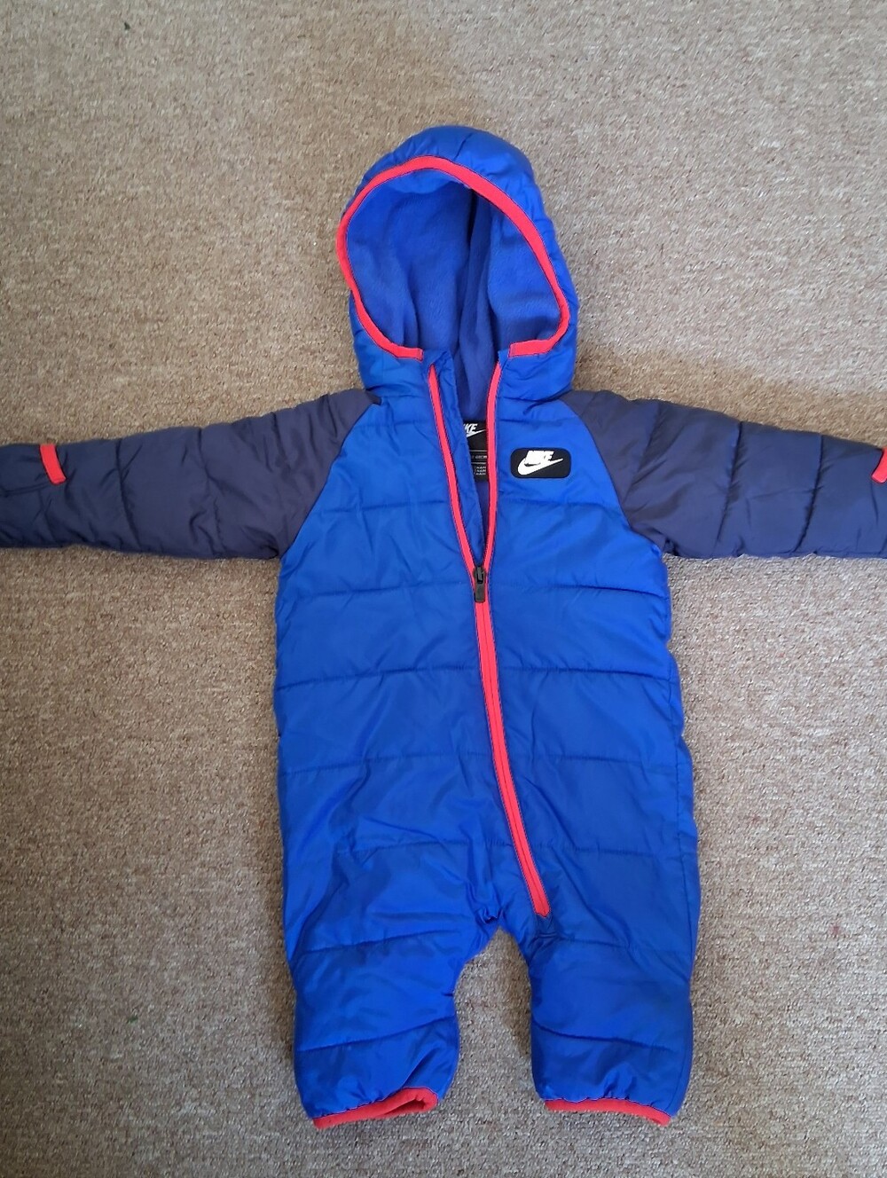 Nike Kids Blue and Navy Insulated One-Piece Snowsuit